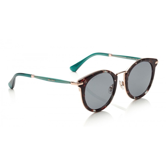 Jimmy Choo Accessories - JIMMY CHOO Raffys Havana Green Gold Copper Sunglasses